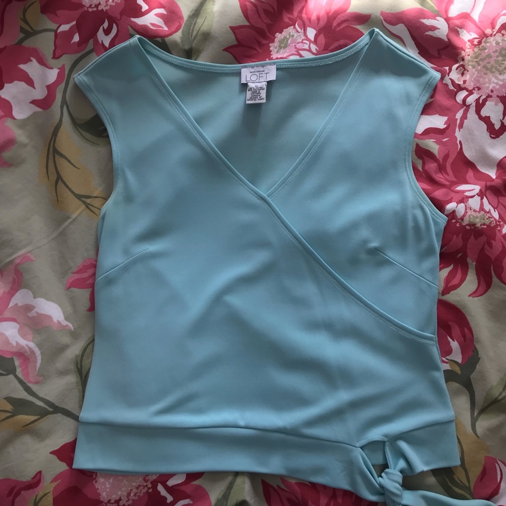 Ann Taylor LOFT Light Blue Blouse, Size M